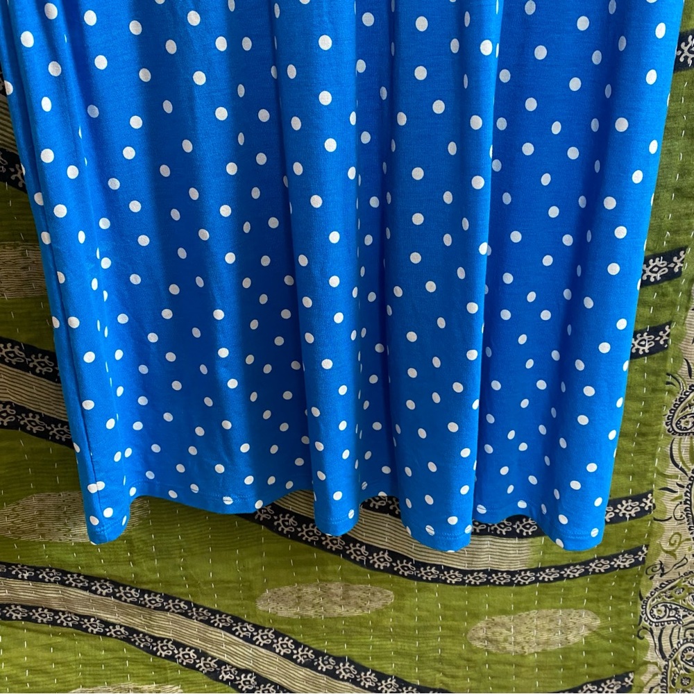 Boden Blue/ White Polka Dot Amelie Jersey Knit Midi Dress Size 8 Buyer Favorite - Picture 10 of 15